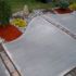 CONCRETE PATIO  BRICK INLAYS  LANDSCAPING